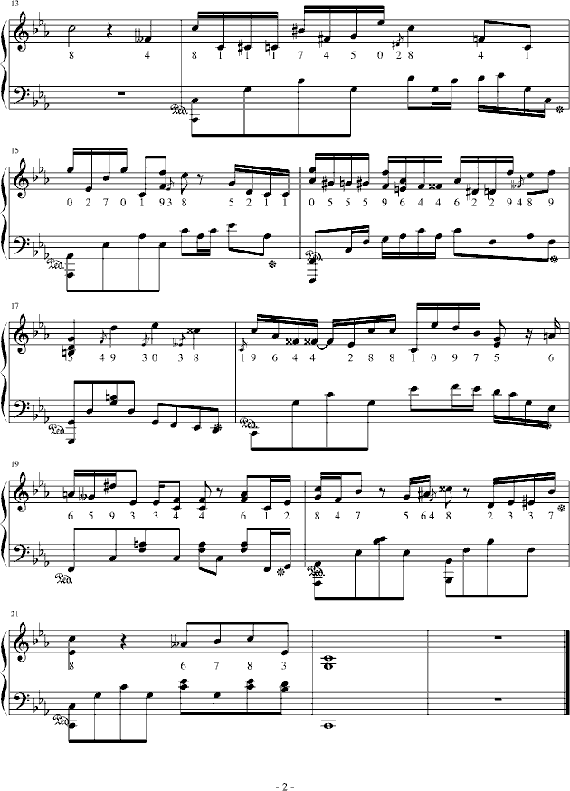 圆周率小数第102~238位,圆周率小数第102~238位钢琴谱,圆周率小数第