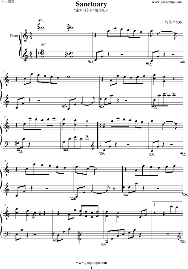 sanctuary钢琴简谱数字双手kaivonaugustsimabsarahdewarrenowen