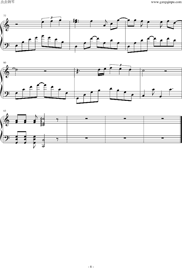 直到世界的尽头钢琴谱 C调独奏谱 灌篮高手 钢琴独奏视频 原版钢琴谱 虫虫吉他 钢琴谱 吉他谱 尤克里里谱 简谱 古筝谱 钢琴曲 乐谱 曲谱 五线谱 六线谱 高清免费下载
