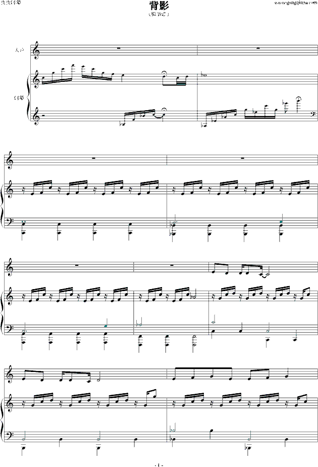 背唱的曲谱_钢琴简单曲谱(3)