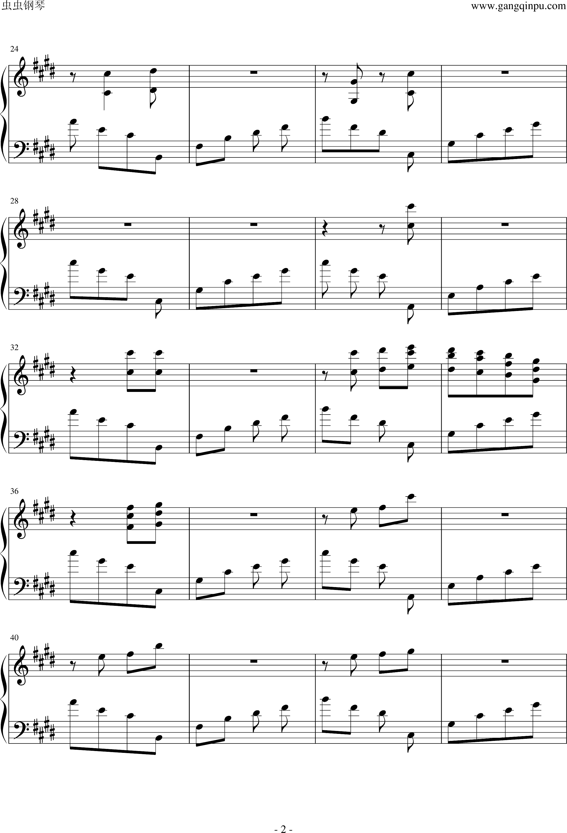 月之曲谱_钢琴简单曲谱(3)