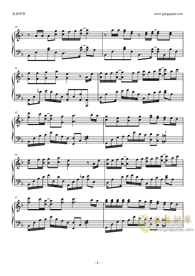 《使徒行者》片尾曲,越难越爱-《使徒行者》片尾曲钢琴谱,越难越爱