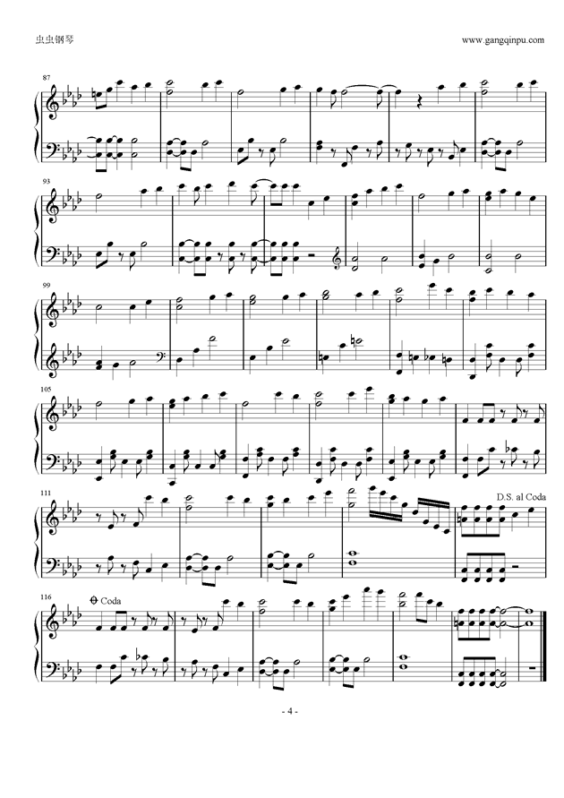 久让石h钢琴曲谱_钢琴简单曲谱