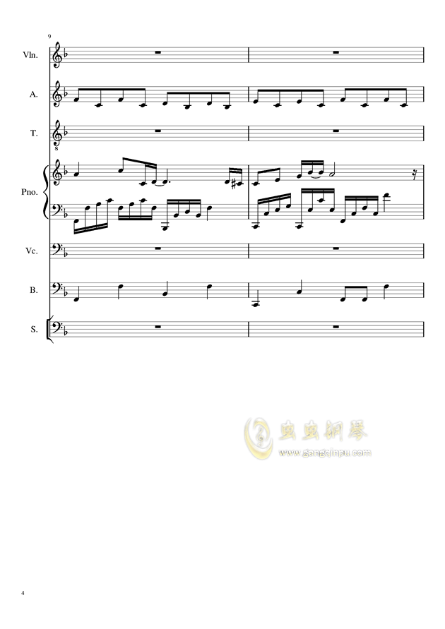 钢琴之音曲谱_寂静之音口琴曲谱