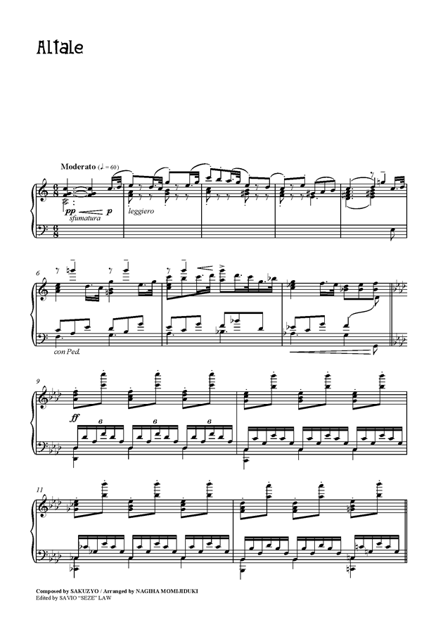 altale – 削除钢琴谱-c调-虫虫钢琴