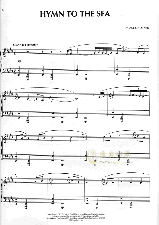 hymn to the sea钢琴谱-莞尔-虫虫钢琴
