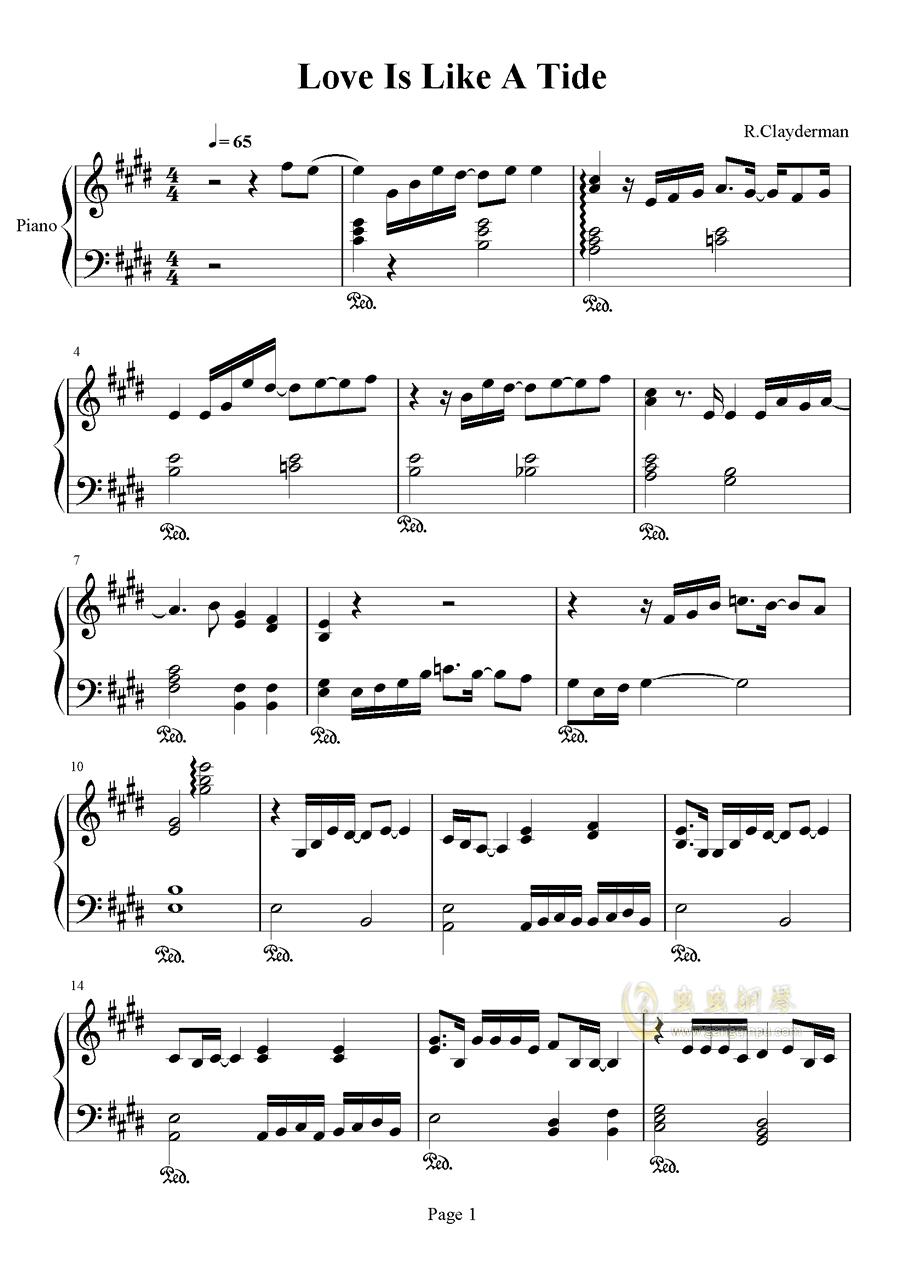 理查德克莱德曼钢琴曲谱书正版_理查德克莱德曼