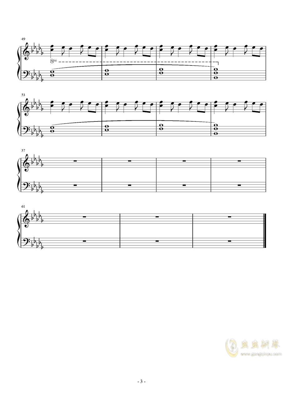 梦境钢琴曲谱子_初学钢琴曲简单的谱子(3)
