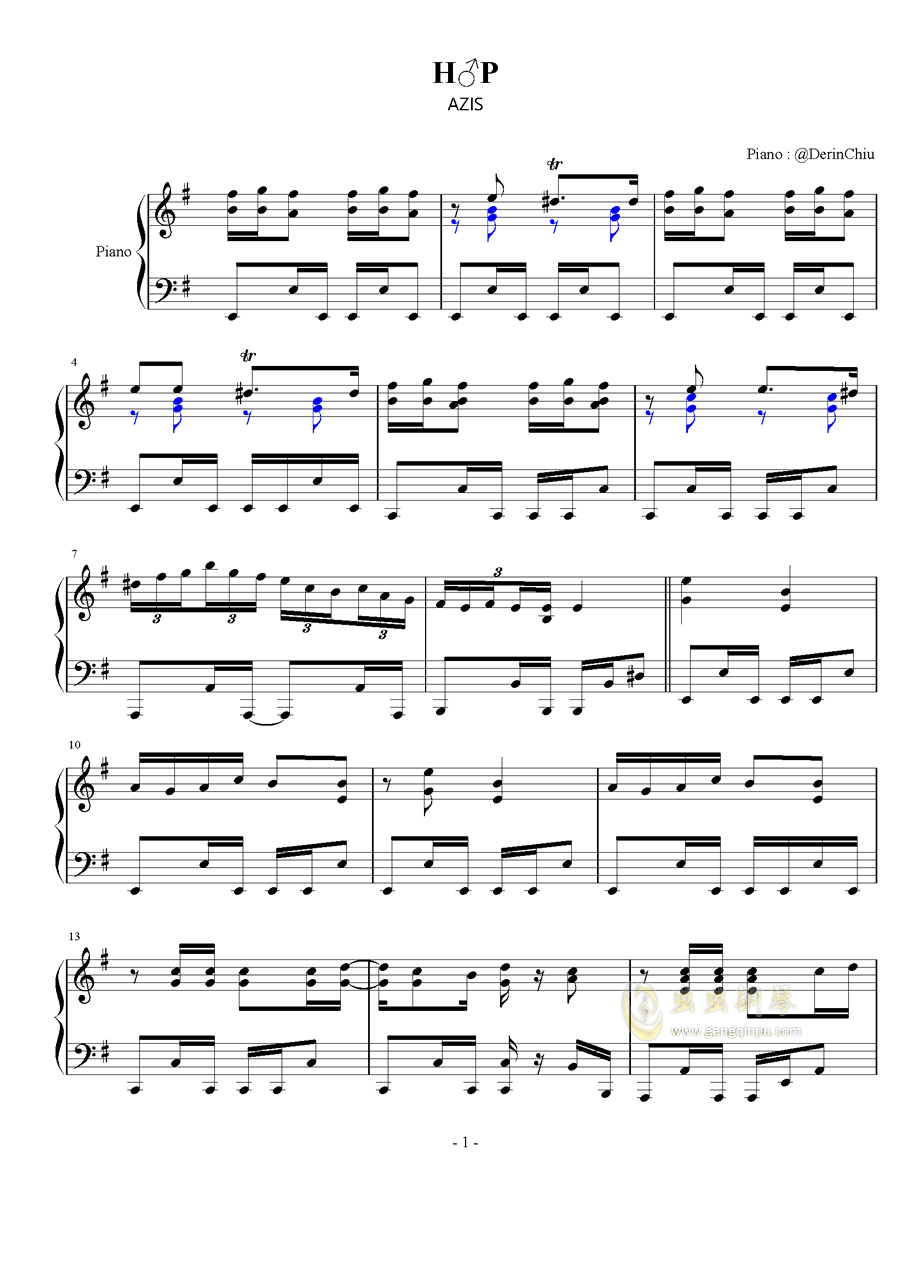 吉他谱 欧美日韩  >>hop