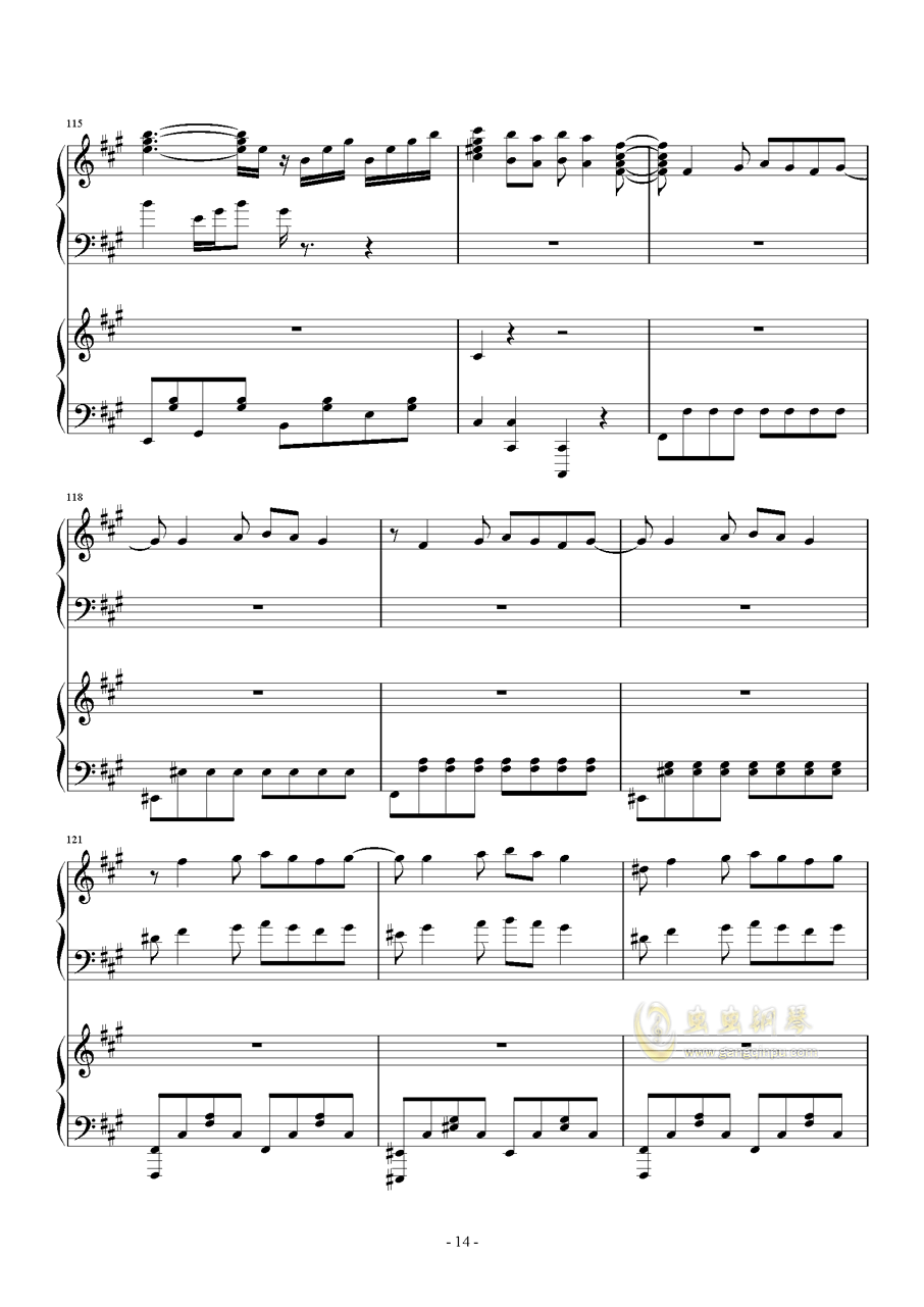faylinn钢琴曲谱_钢琴简单曲谱