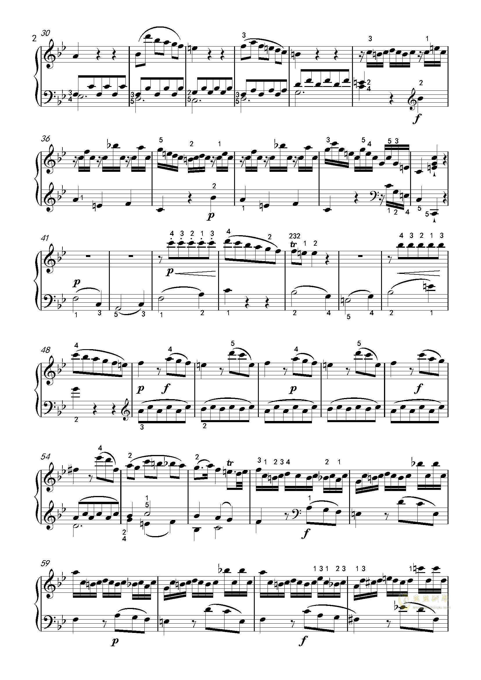 莫扎特-奏鸣曲-k-570-第一乐章