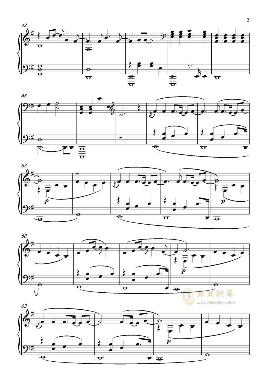 入场曲谱曲_钢琴简单曲谱(3)