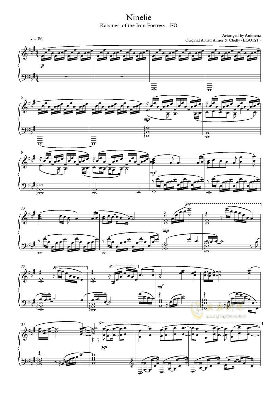 ninelie钢琴谱-dingdingpiano-虫虫钢琴