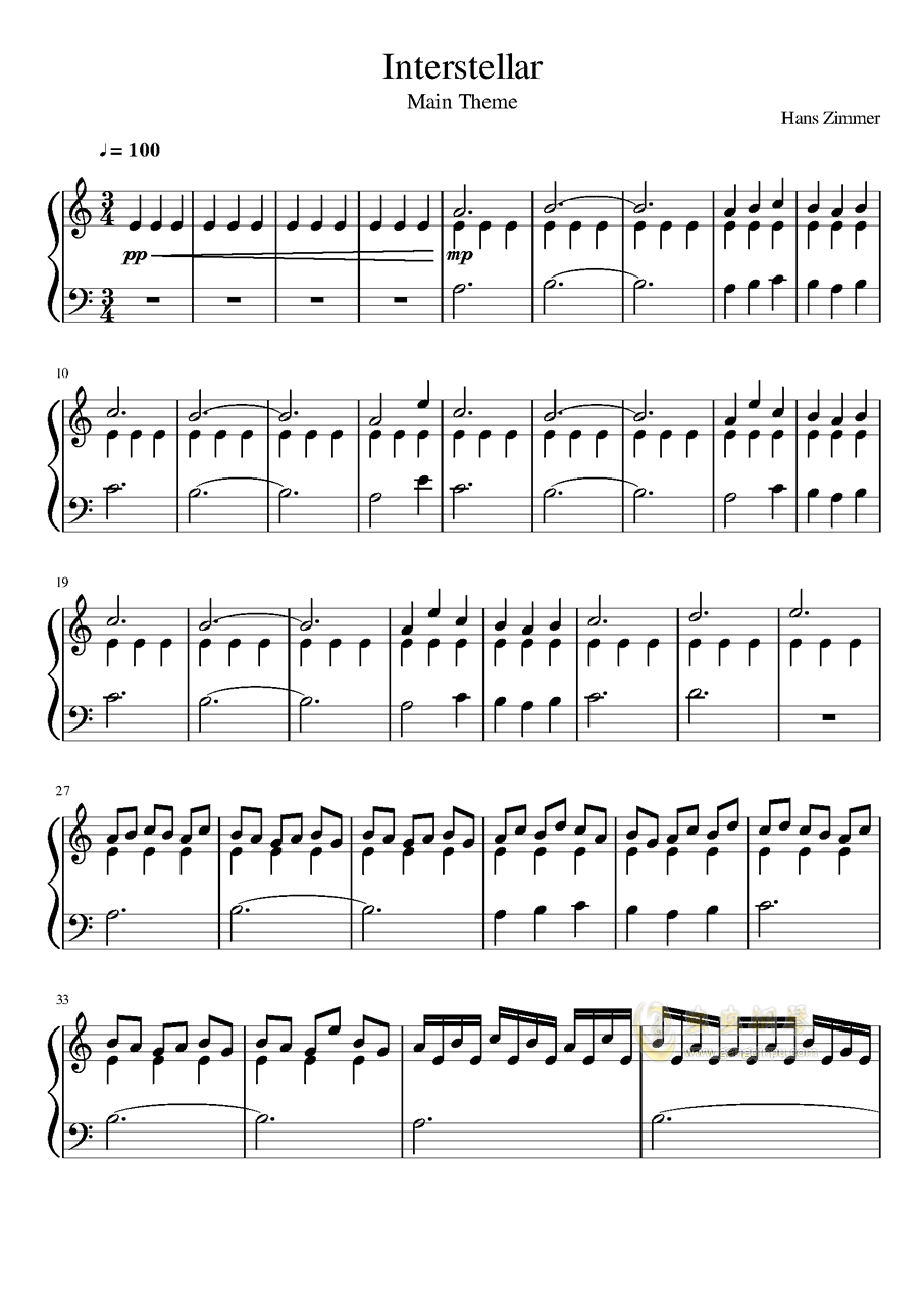 day one钢琴谱_c调独奏谱__钢琴独奏视频_原版钢琴谱_虫虫钢琴|钢琴谱