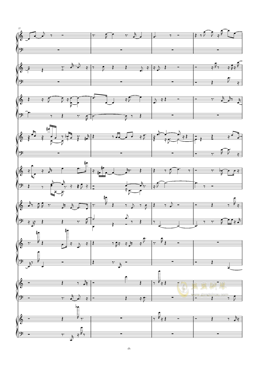 多音轨曲谱_钢琴简单曲谱