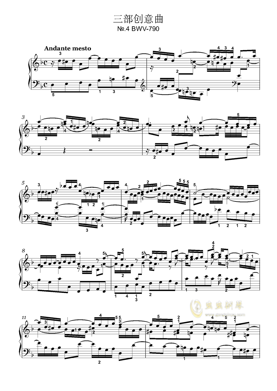三部创意曲钢琴谱_f调独奏谱_世界名曲_钢琴独奏视频_原版钢琴谱_虫虫