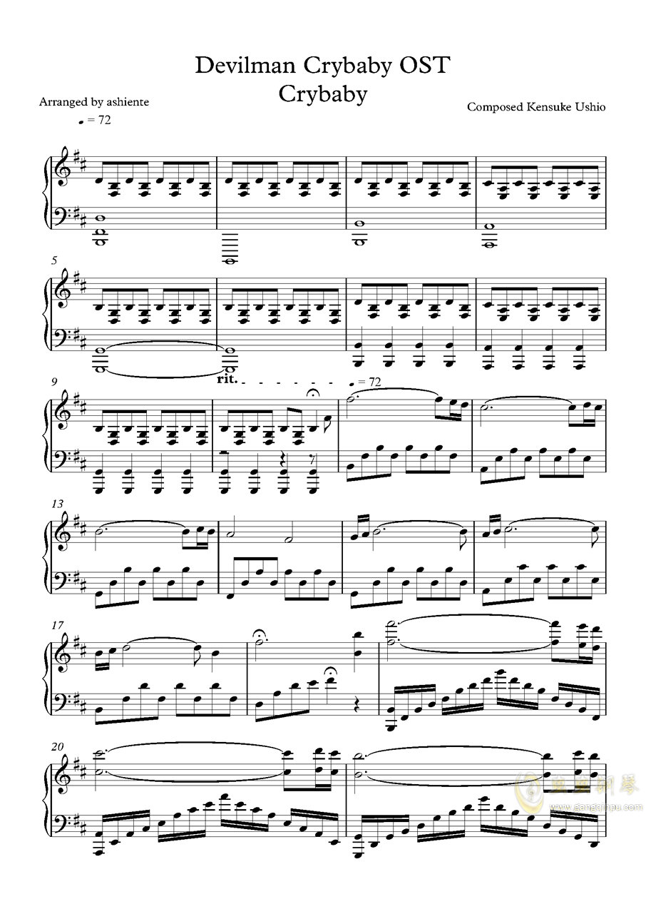devilman crybaby ost – crybaby钢琴谱-158****8569-虫虫钢琴