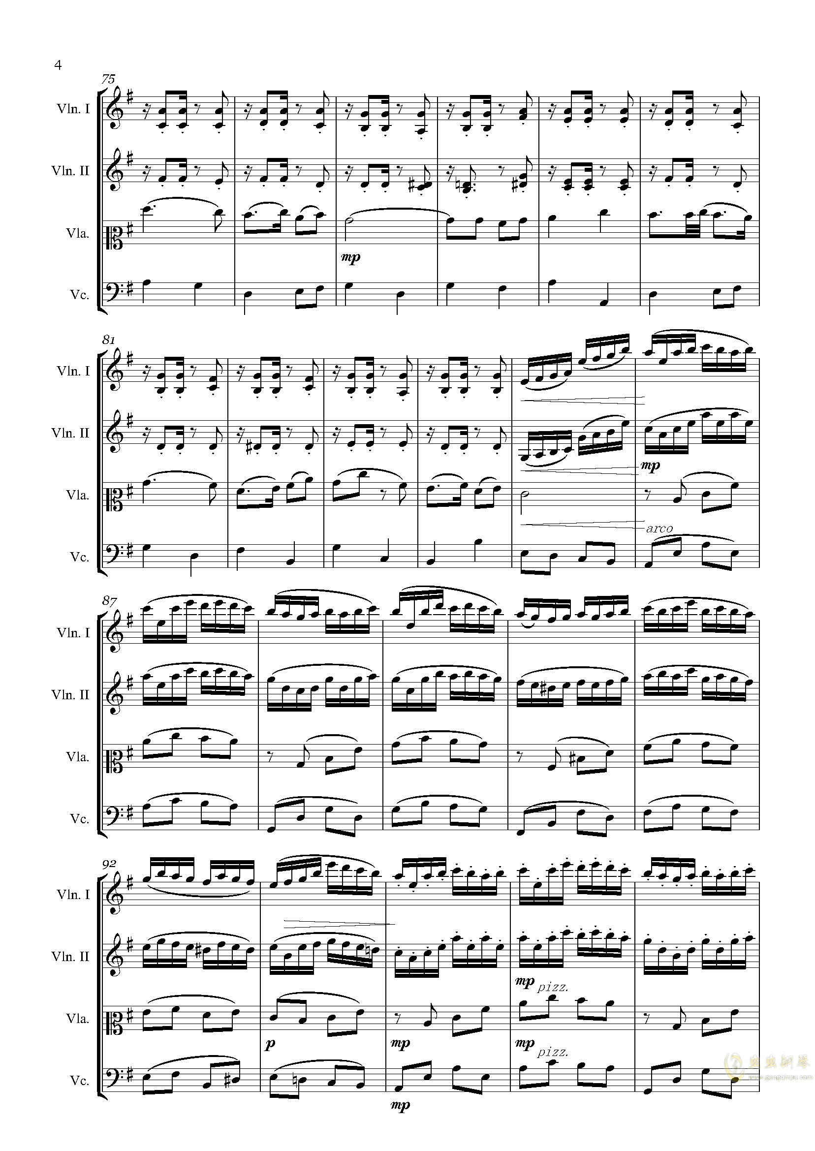 【弦乐四重奏】快乐的萨丽哈(Arr.俞丽拿女子弦乐四重奏),【弦乐四重奏】快乐的萨丽哈(Arr.俞丽拿女子弦乐四重奏)钢琴谱,【弦乐四重奏 ...