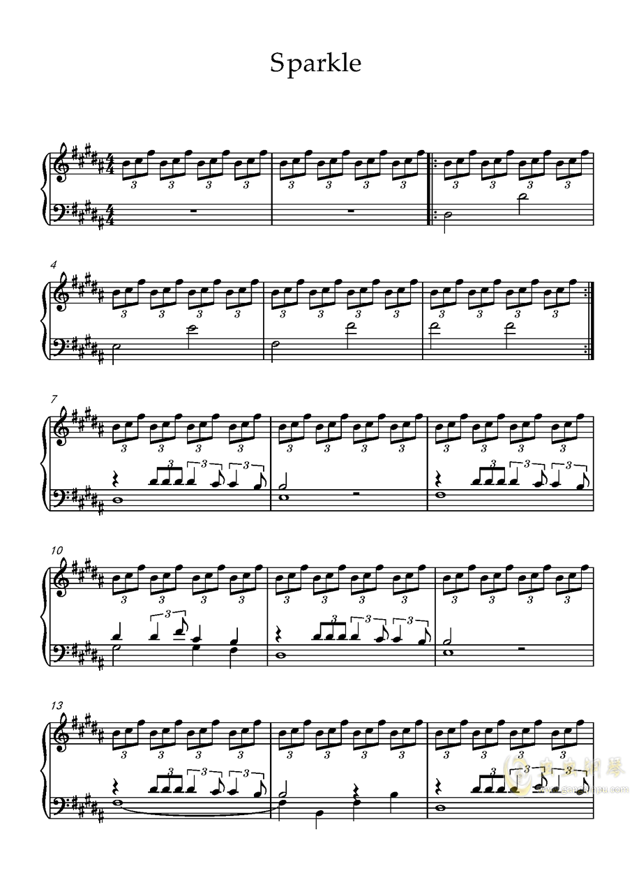 你的名字 火花sparkle 你的名字 火花sparkle钢琴谱 你的名字 火花sparkleb调钢琴谱 你的名字 火花 Sparkle钢琴谱大全 虫虫钢琴谱下载 Www Gangqinpu Com