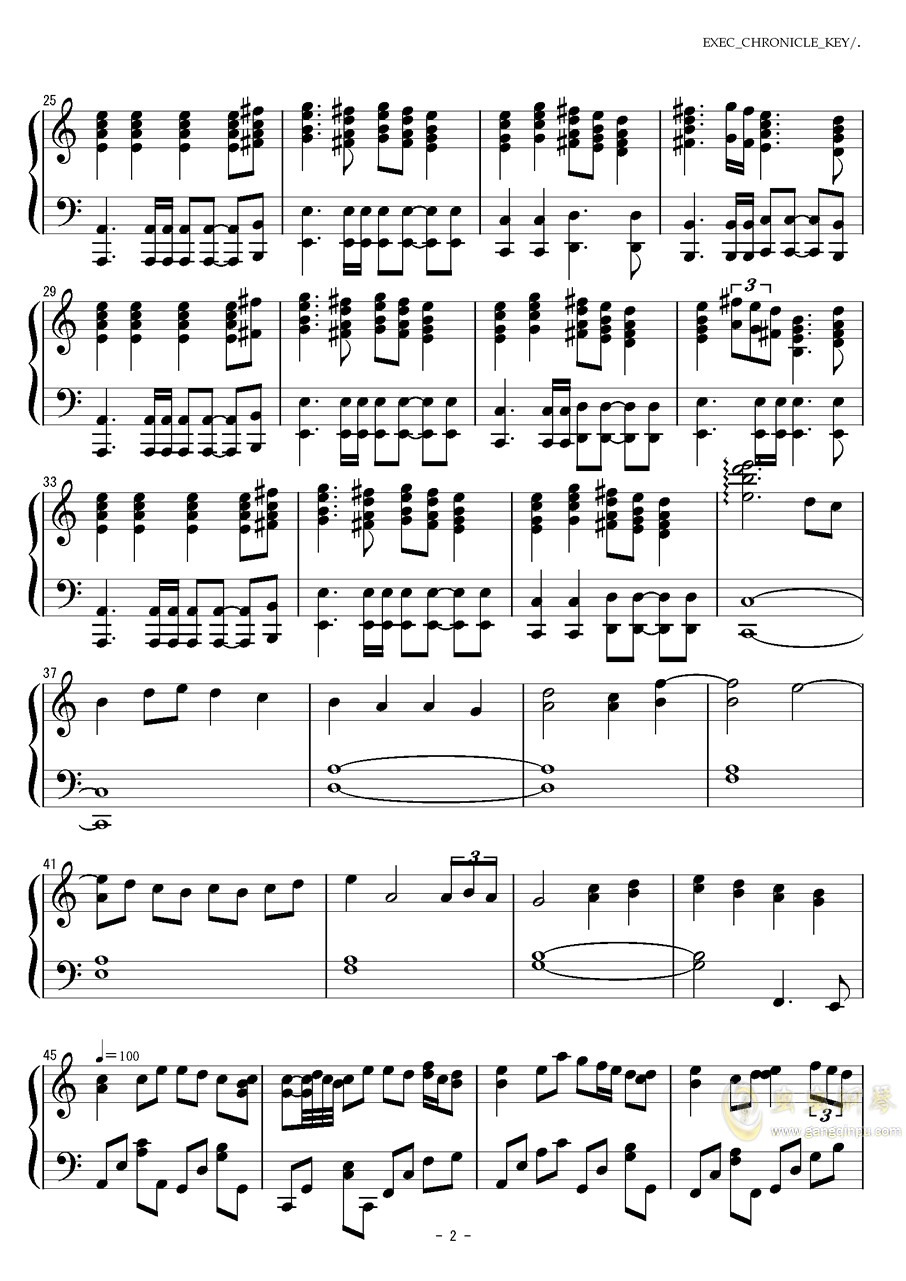 Exec Chronicle Key 钢琴谱 C调独奏谱 魔塔大陆 钢琴独奏视频 原版钢琴谱 虫虫吉他 钢琴谱 吉他谱 尤克里里谱 简谱 古筝谱 钢琴曲 乐谱 曲谱 五线谱 六线谱 高清免费下载