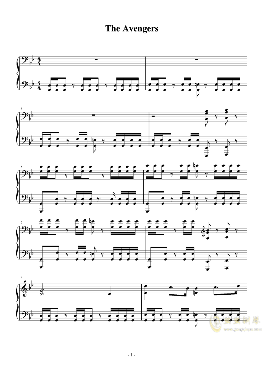avengers 复仇者联盟,the avengers 复仇者联盟钢琴谱,the avengers