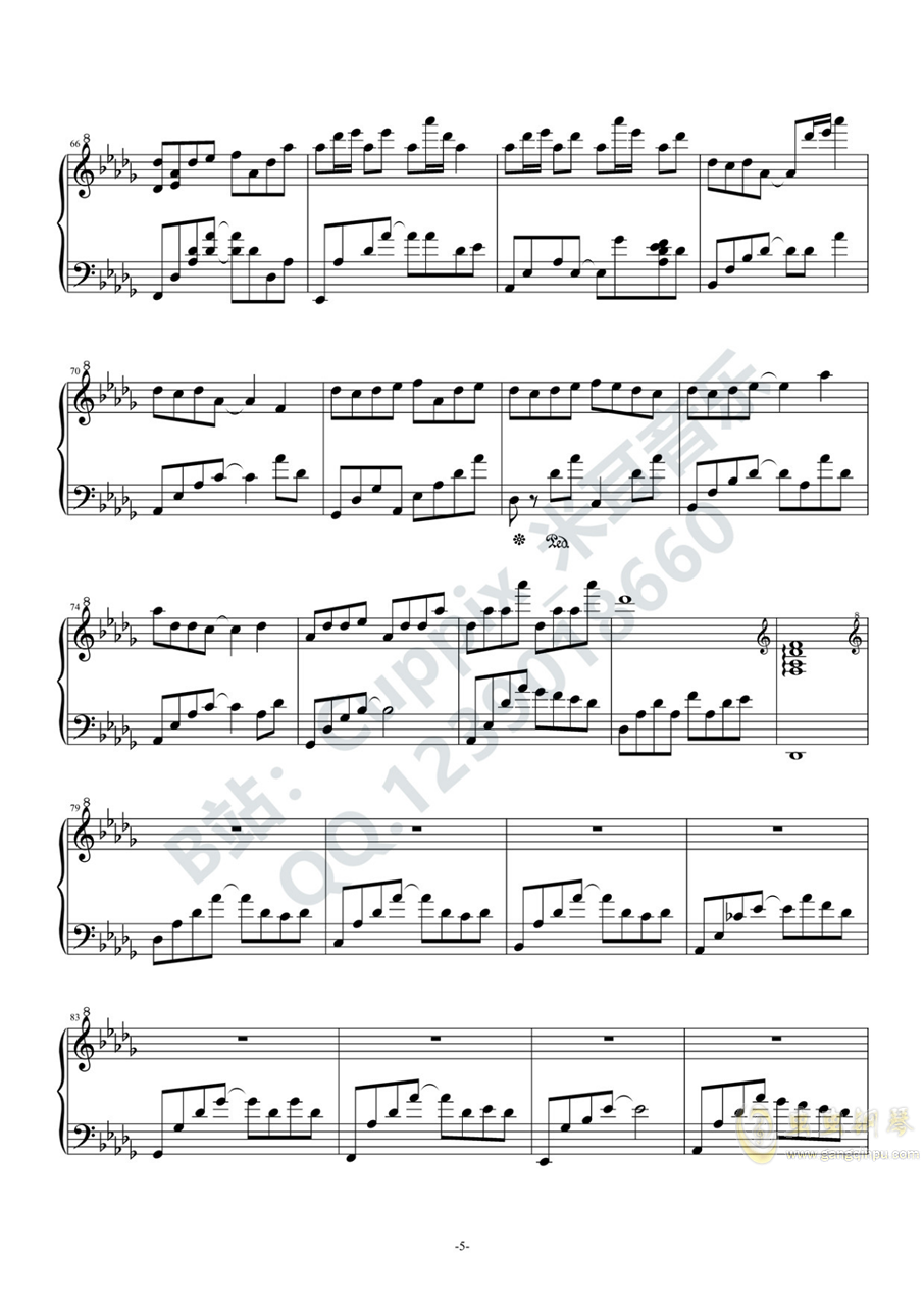 灰澈白色曲谱_森林灰澈钢琴曲谱数字
