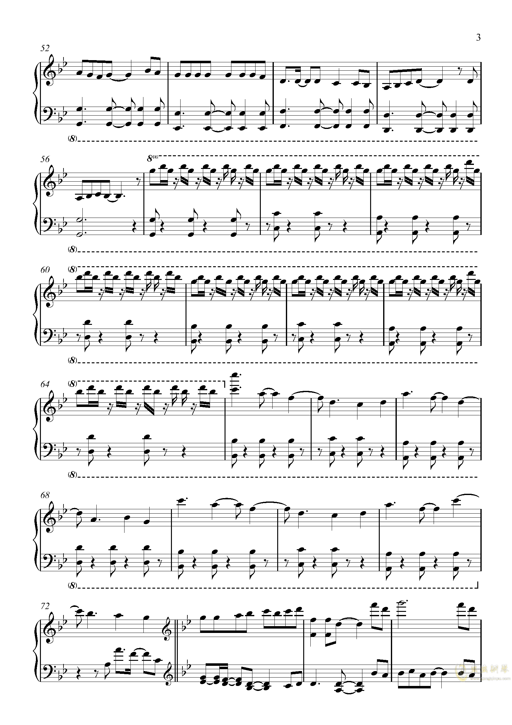 八重回归,八重回归钢琴谱,八重回归bb调钢琴谱,八重回归钢琴谱大全